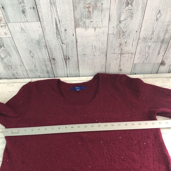 Apt.9 Asymmetrical Hem Metallic Sweater Extra Large - Picture 7 of 8